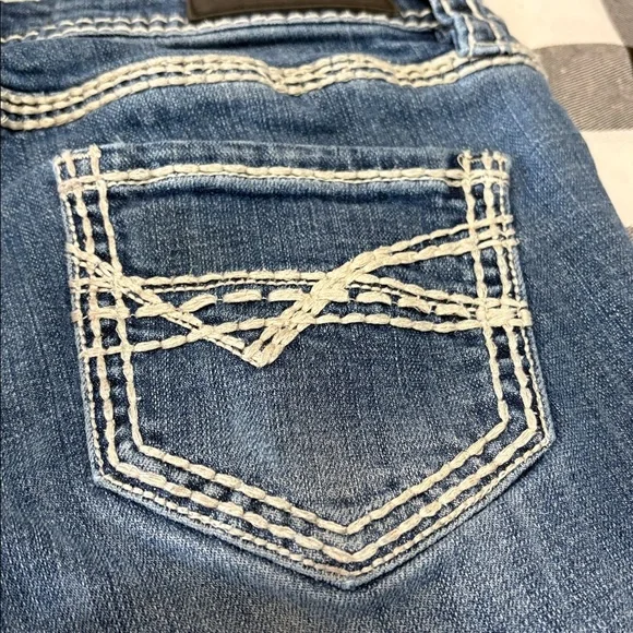 Rock & Roll Denim Mid Rise Trouser Cowgirl Bootcut Flare Jeans 28 x 32 Stretch - Picture 8 of 11